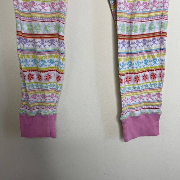 Vtg VICTORIA'S SECRET Women's Rainbow Skull Fair Isle Thermal Pajamas Y2K Sz S - Picture 7 of 10